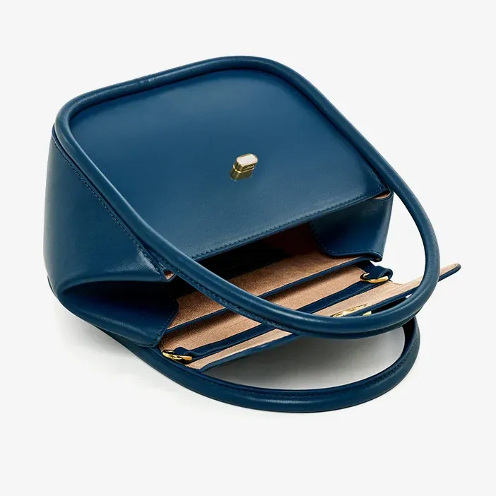 Genuine Leather Flap Pocket Shoulder Strap Handbag