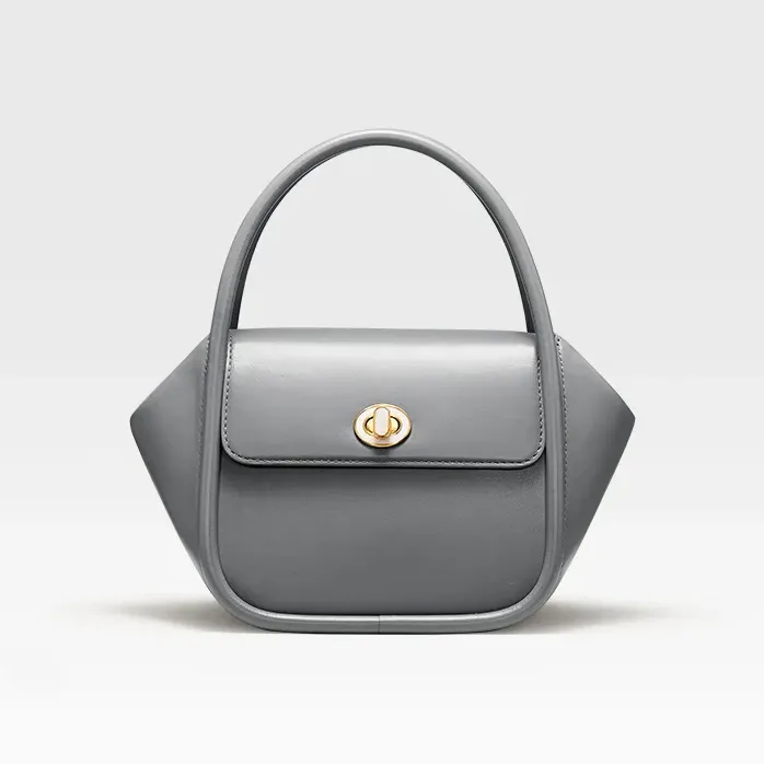 Genuine Leather Flap Pocket Shoulder Strap Handbag
