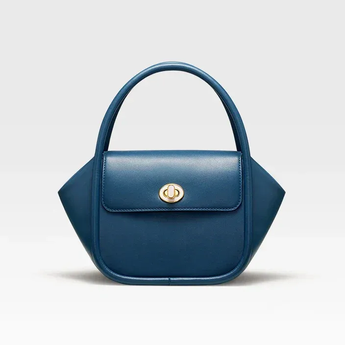 Genuine Leather Flap Pocket Shoulder Strap Handbag