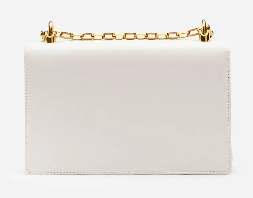 Girls Barocco Leather Shoulder Bag, White