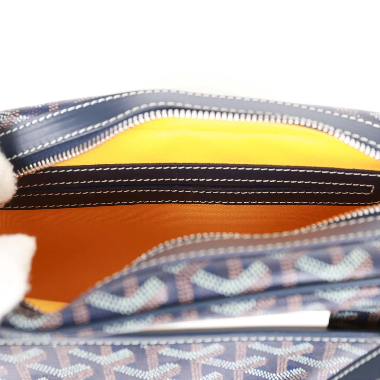 Goyard Goyardine Navy Cap Vert PM Bag Silver Hardware
