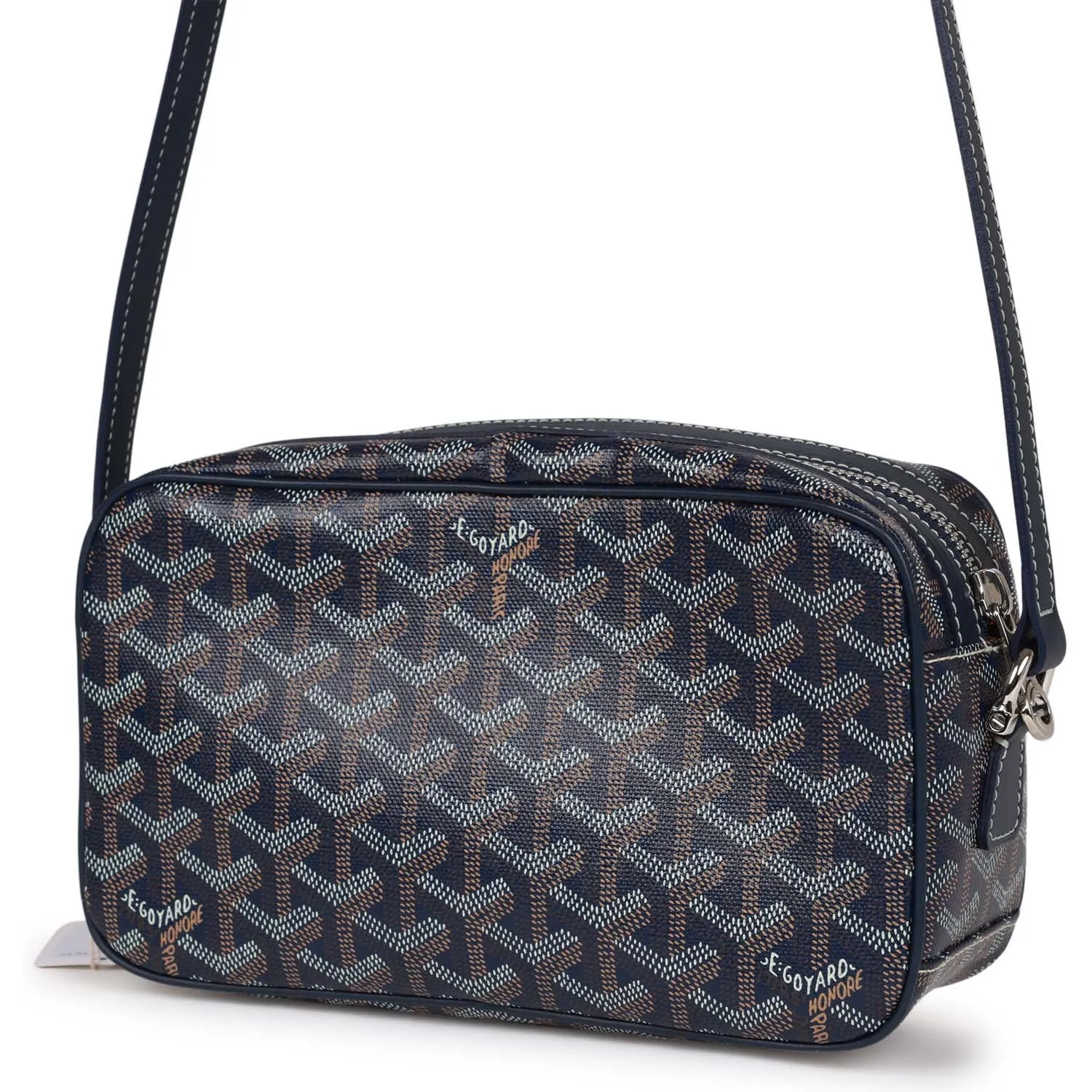 Goyard Goyardine Navy Cap Vert PM Bag Silver Hardware