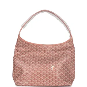 Goyard Goyardine Pearly Coral Boheme PM Hobo Bag Palladium Hardware