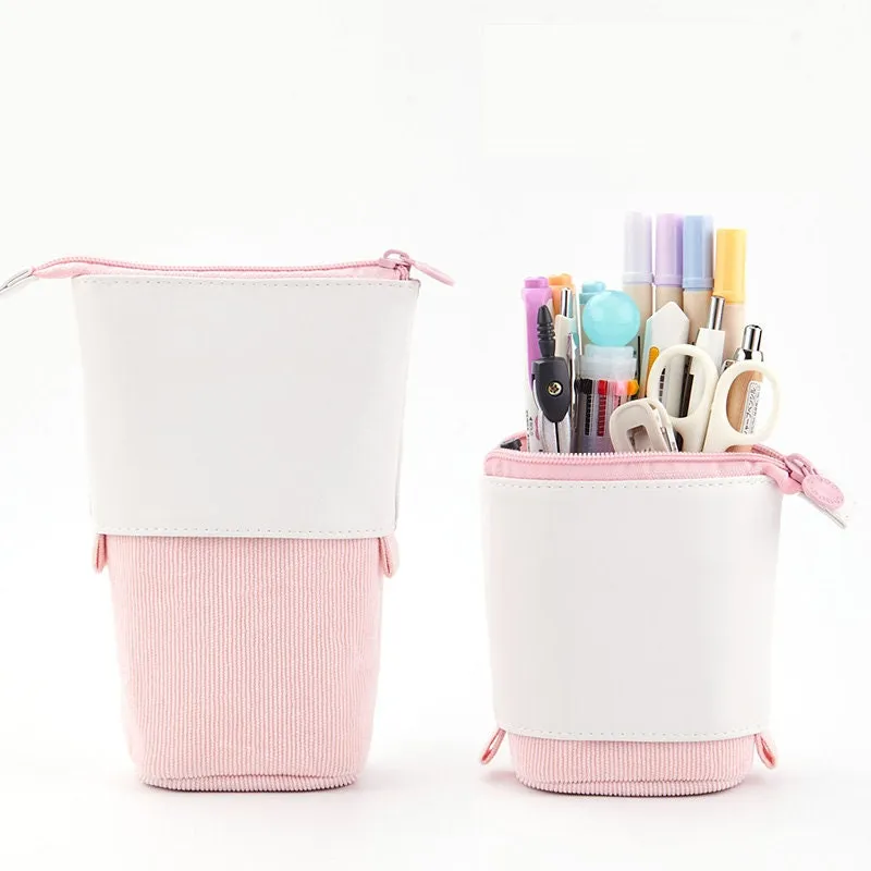 GREEN Retractable Standing Pen Case Pencil Case Retractable Case Storage Case Durable en Case | 185mm X 125mm X 85mm X 65mm