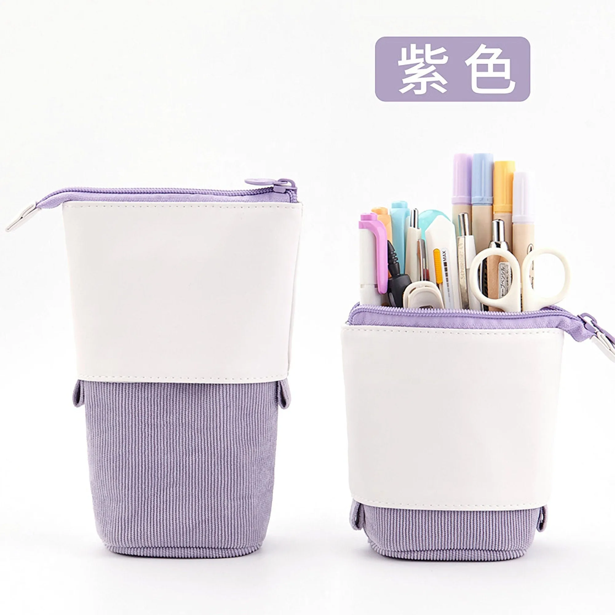 GREEN Retractable Standing Pen Case Pencil Case Retractable Case Storage Case Durable en Case | 185mm X 125mm X 85mm X 65mm