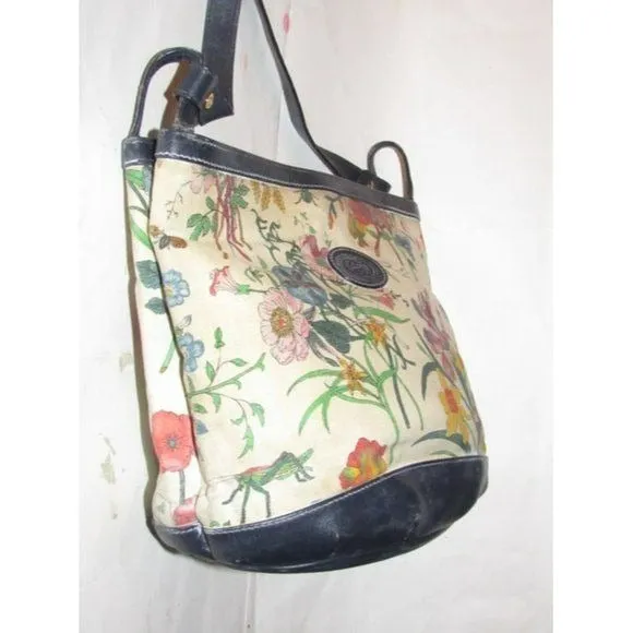 GUCCI Vintage Garden Souvenir Floral Design Canvas