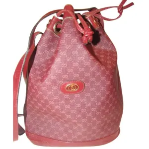 Gucci Vintage Pursesdesigner Purses Light Ox Blood Small G Logo Print On Burgundy Coated Canvas And