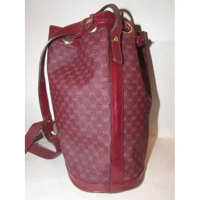 Gucci Vintage Pursesdesigner Purses Light Ox Blood Small G Logo Print On Burgundy Coated Canvas And