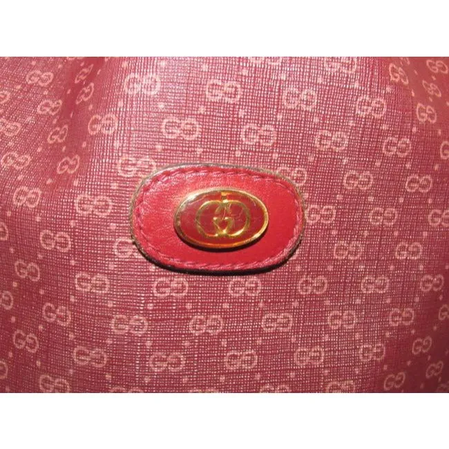 Gucci Vintage Pursesdesigner Purses Light Ox Blood Small G Logo Print On Burgundy Coated Canvas And