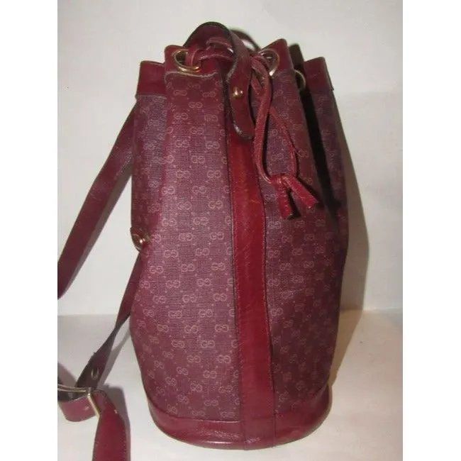Gucci Vintage Pursesdesigner Purses Light Ox Blood Small G Logo Print On Burgundy Coated Canvas And