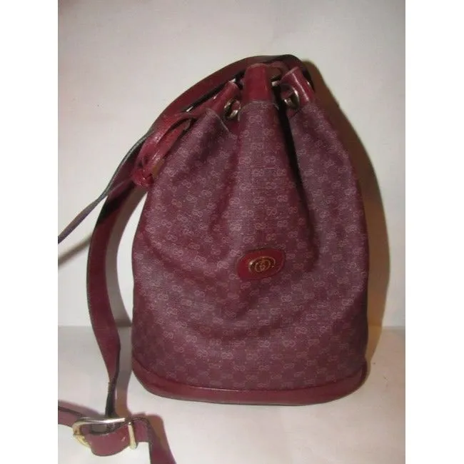 Gucci Vintage Pursesdesigner Purses Light Ox Blood Small G Logo Print On Burgundy Coated Canvas And