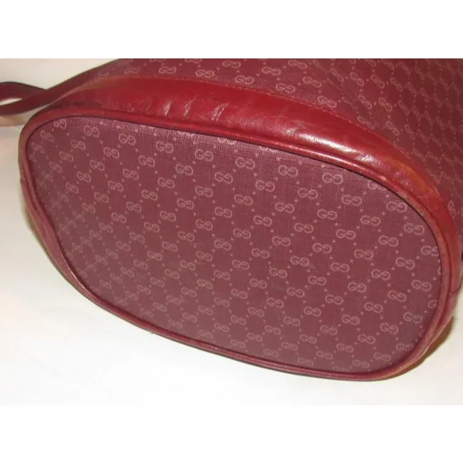 Gucci Vintage Pursesdesigner Purses Light Ox Blood Small G Logo Print On Burgundy Coated Canvas And