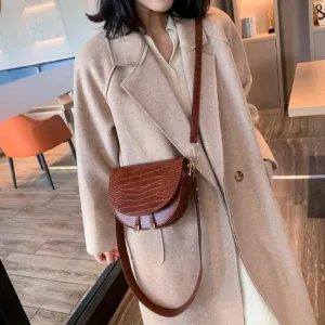 Half Moon Faux Leather Crossbody Bag