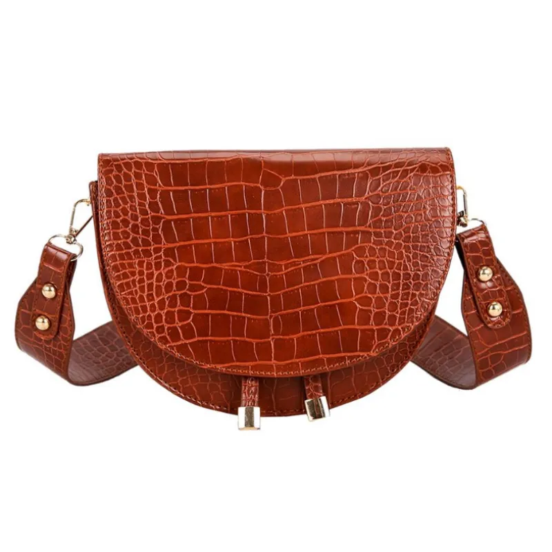 Half Moon Faux Leather Crossbody Bag