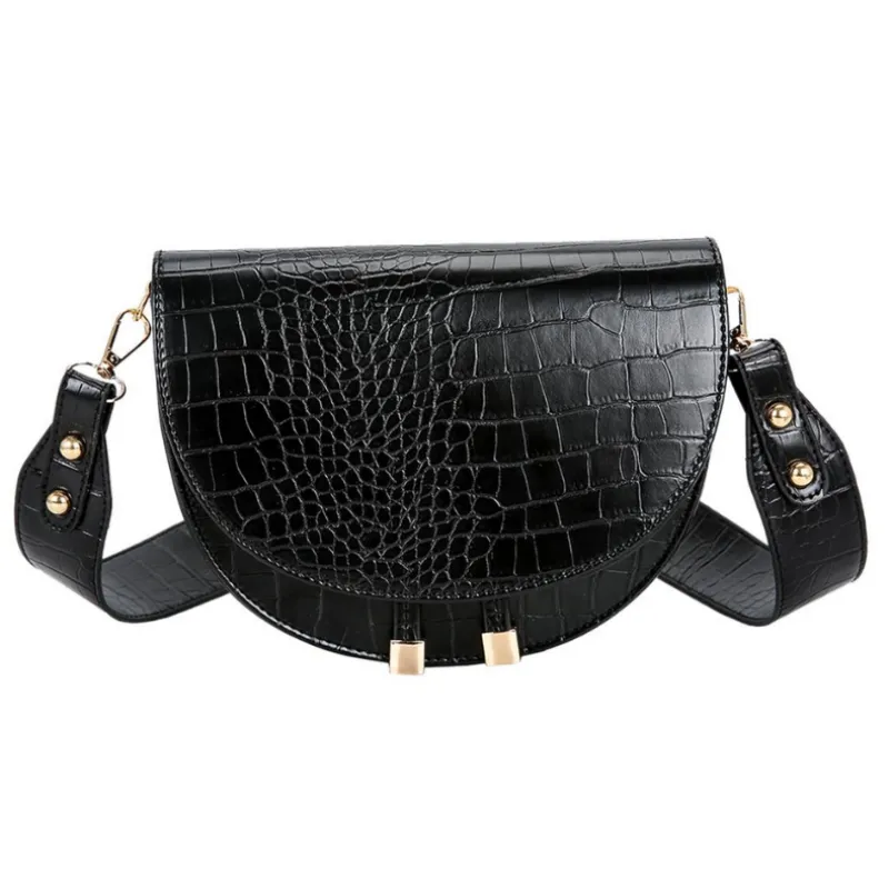 Half Moon Faux Leather Crossbody Bag