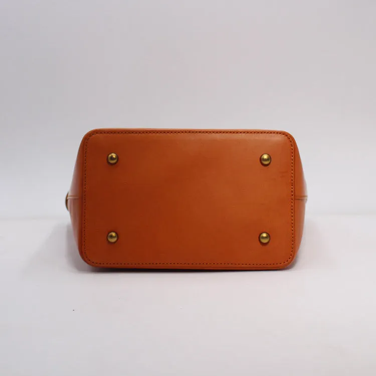 Handmade Vintage Leather Handbag Bucket Bag Purse Women