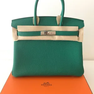 Hermès Birkin 30 Vert Vertigo/Vert Fonce Taurillon Clemence Palladium Hardware PHW