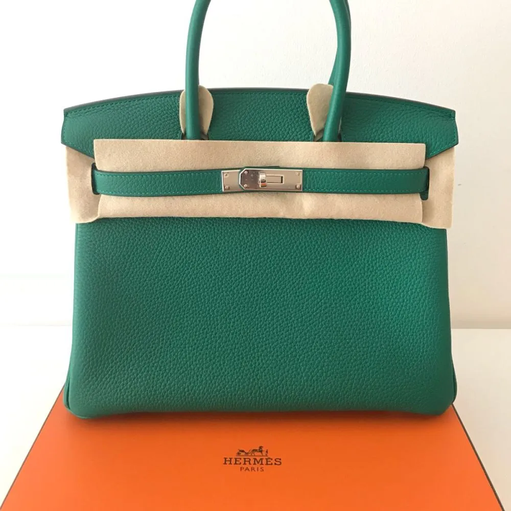 Hermès Birkin 30 Vert Vertigo/Vert Fonce Taurillon Clemence Palladium Hardware PHW