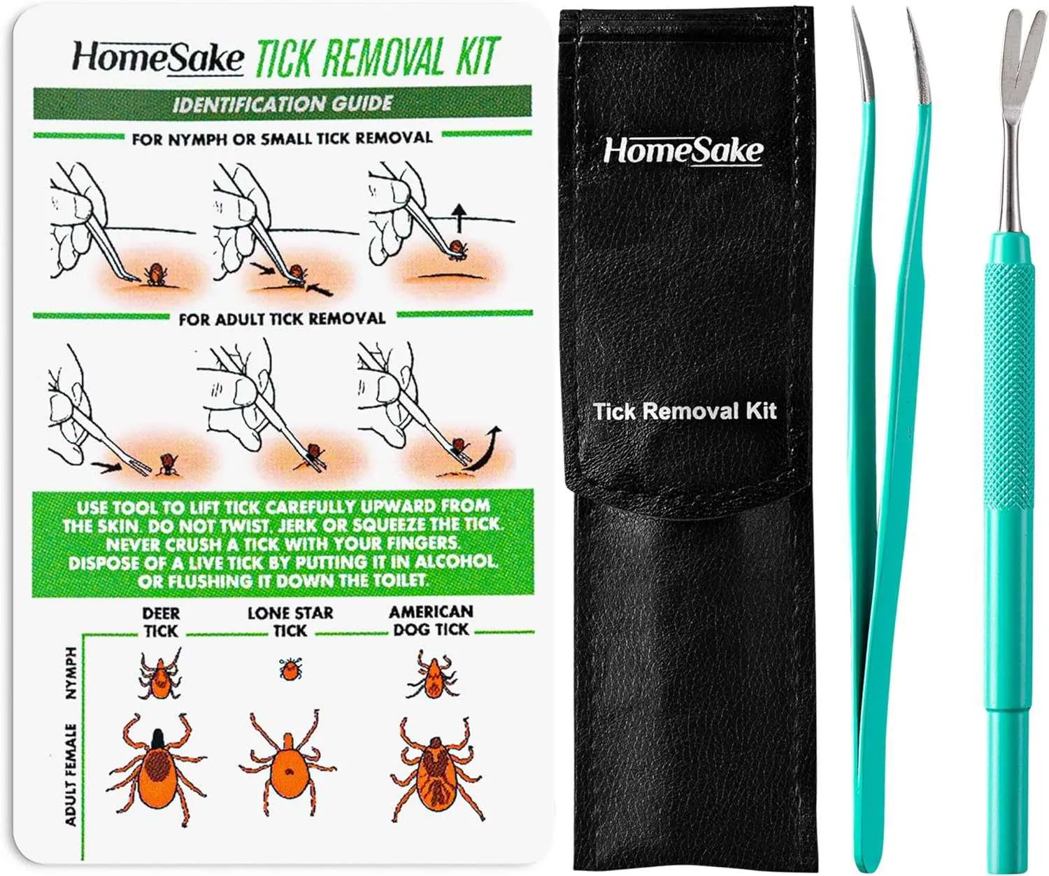 Home Sake Tick Remover Tool and Tweezer Set