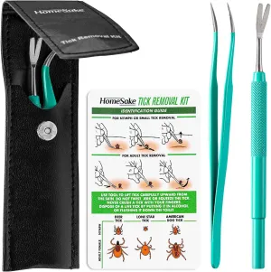Home Sake Tick Remover Tool and Tweezer Set