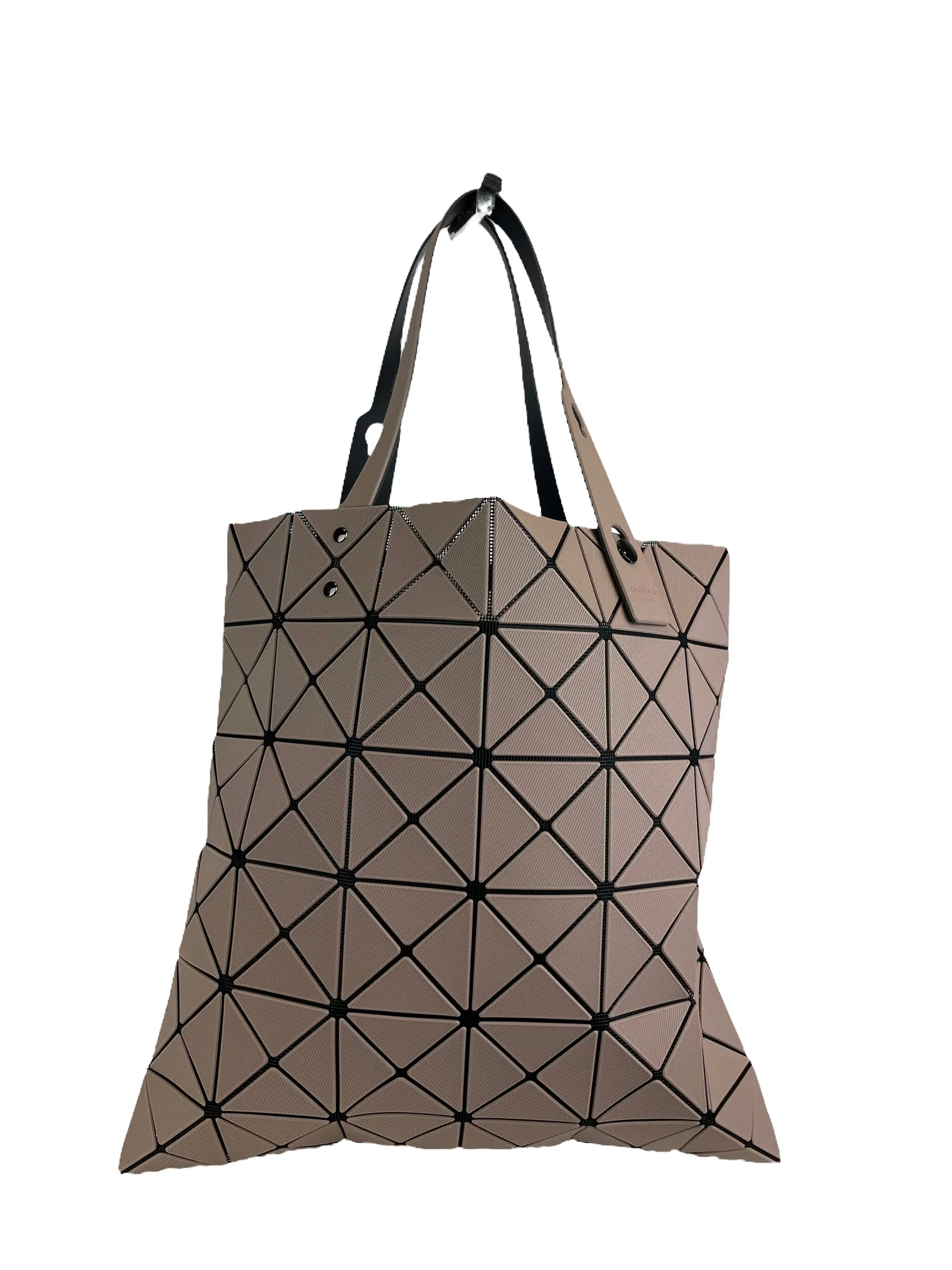 Issey Miyake Taupe Lucent Geometric-Pattern Tote