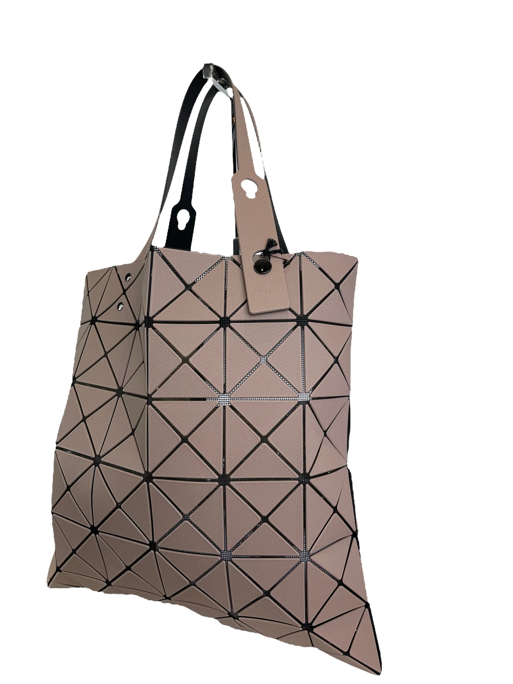 Issey Miyake Taupe Lucent Geometric-Pattern Tote