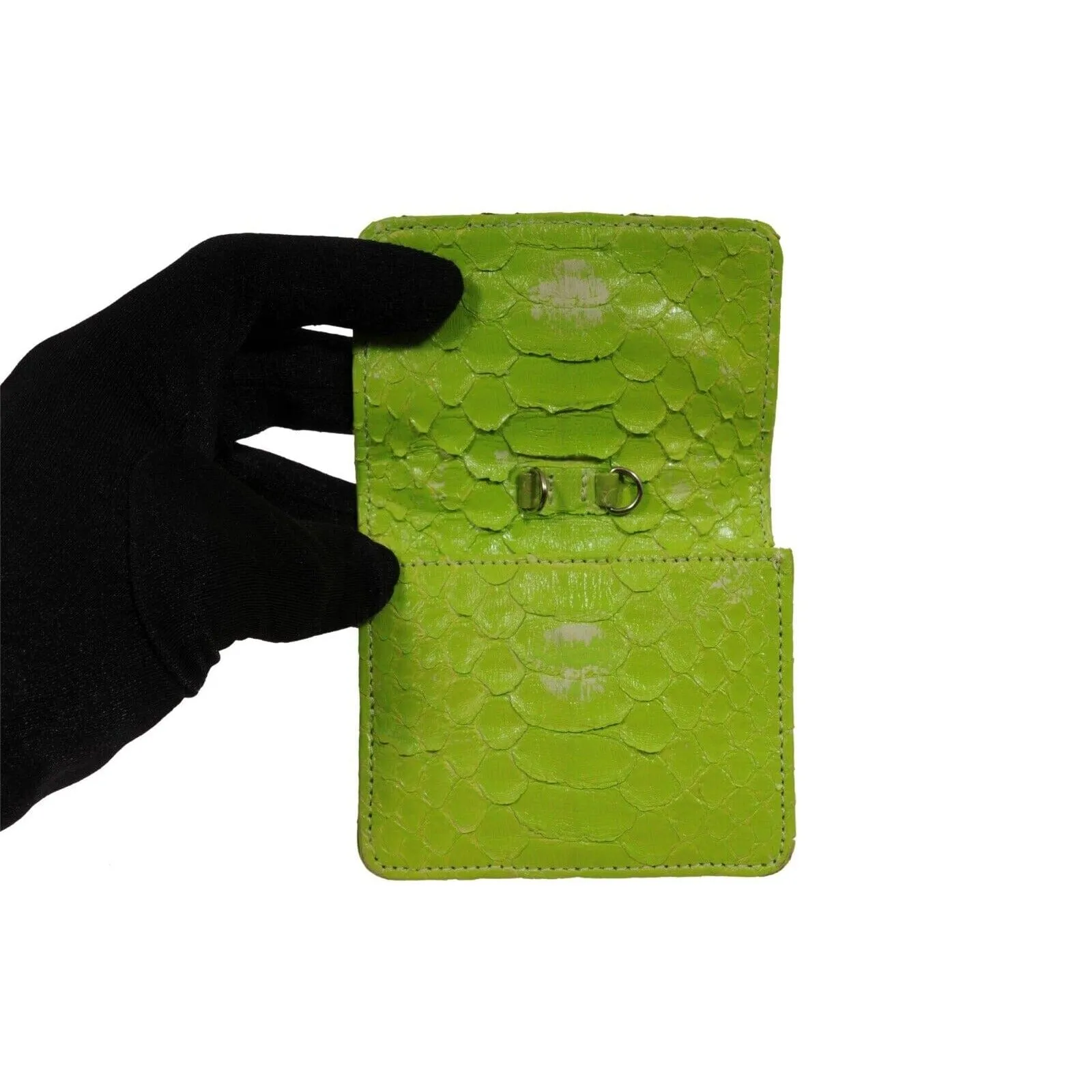 Itsy Bitsy Mini Bag Neon Green Python Leather Crossbody Purse