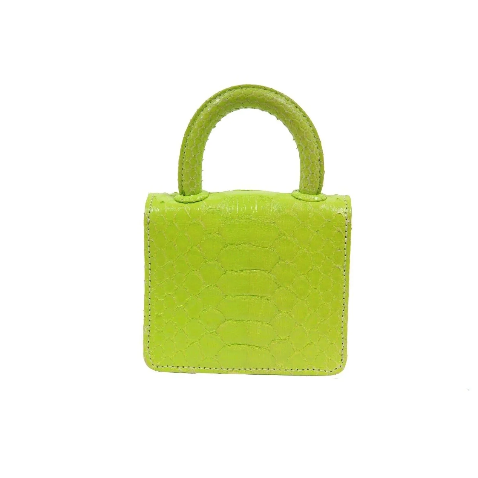 Itsy Bitsy Mini Bag Neon Green Python Leather Crossbody Purse