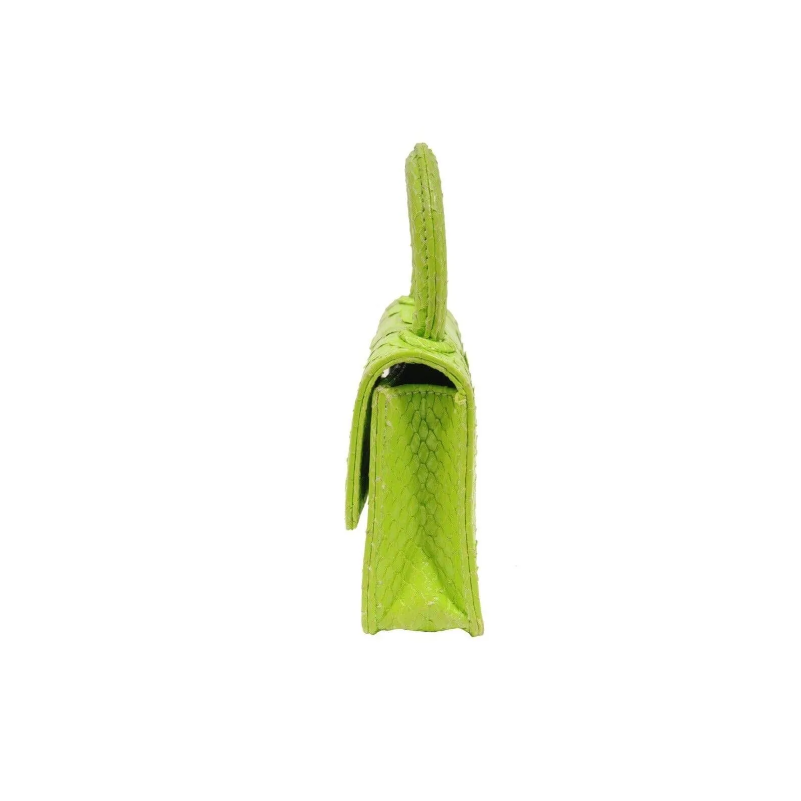 Itsy Bitsy Mini Bag Neon Green Python Leather Crossbody Purse