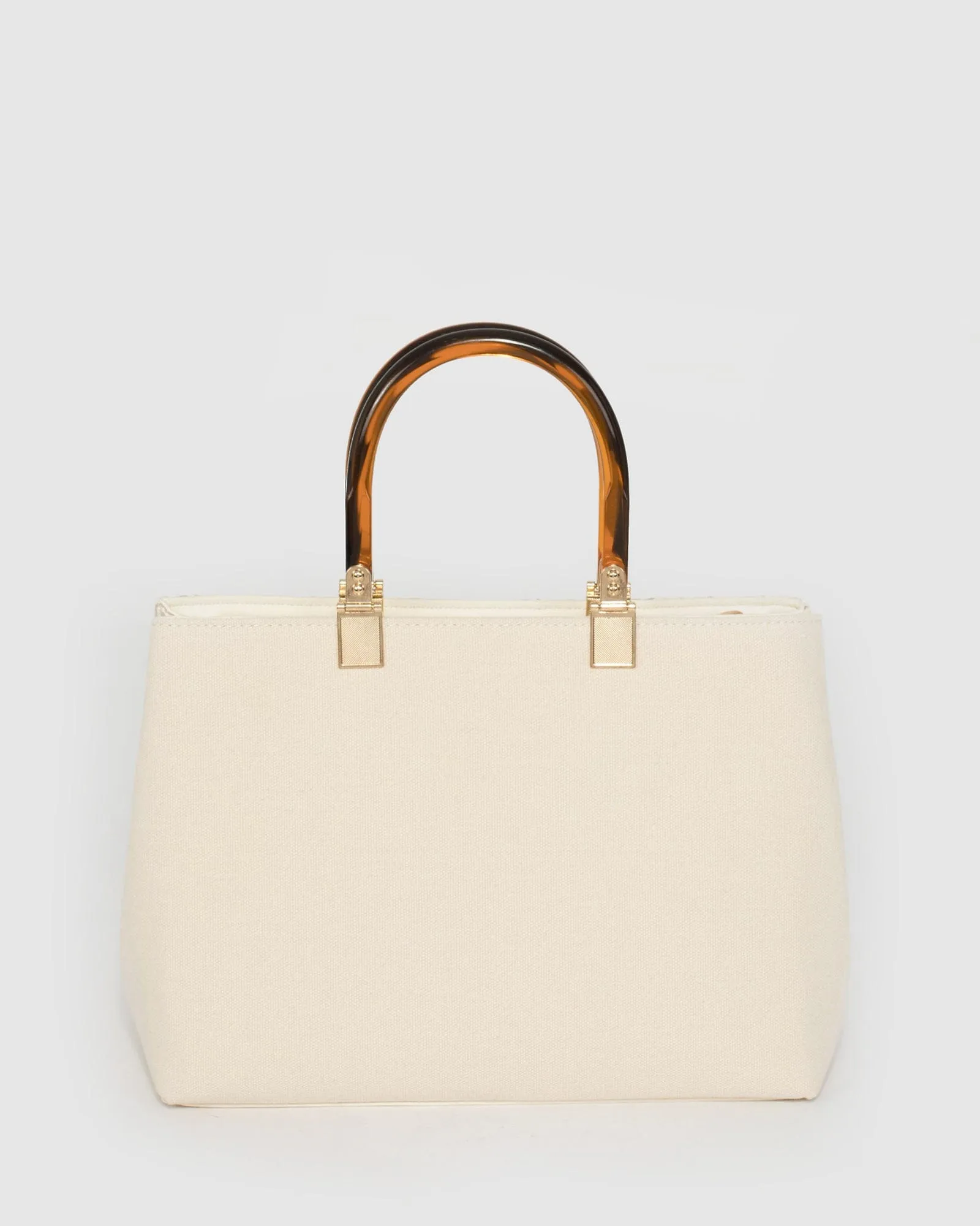 Ivory Florence Acrylic Handle Tote Bag