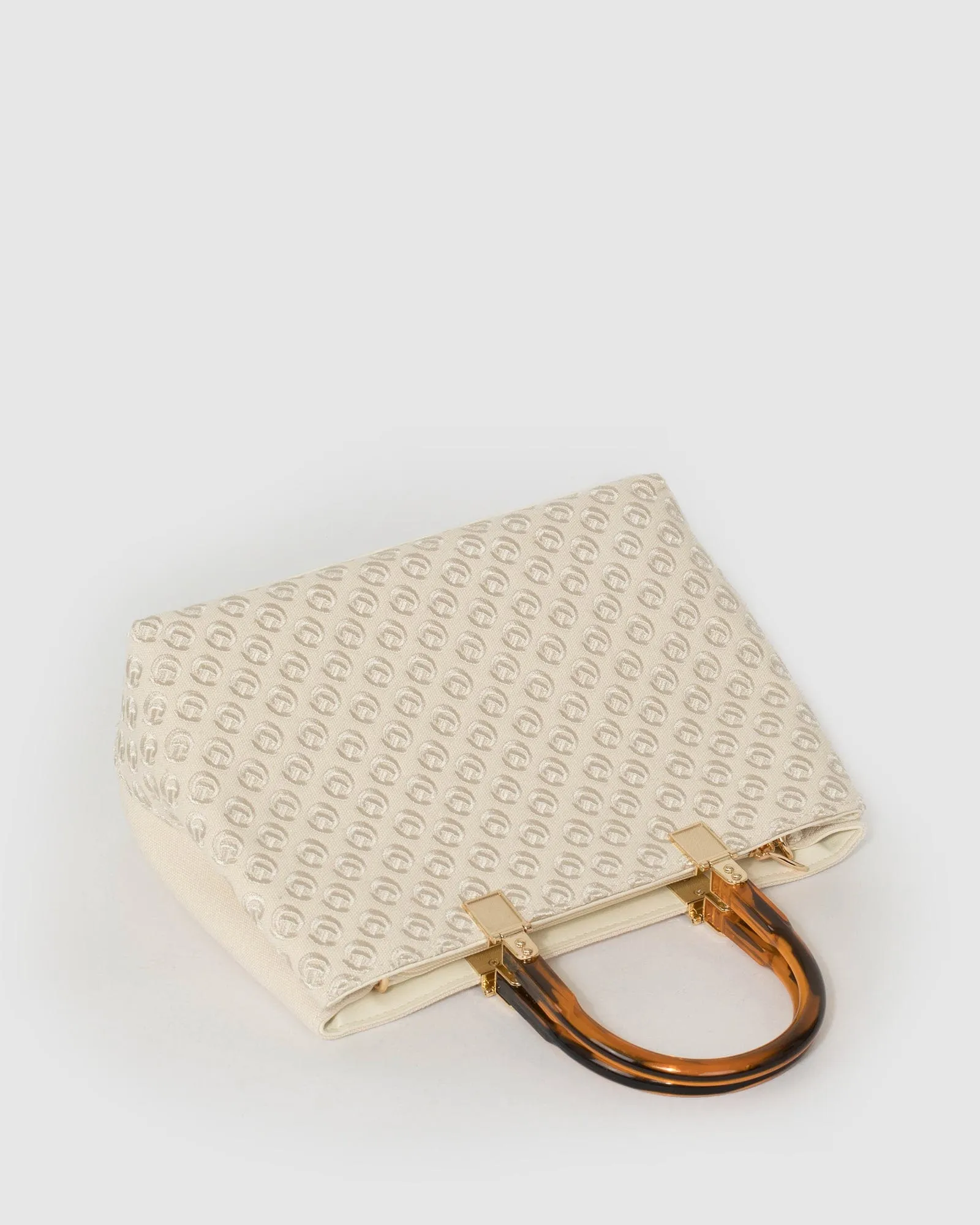 Ivory Florence Acrylic Handle Tote Bag