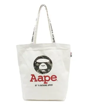 Japanese magazine gift Aape white Canvas tote bag
