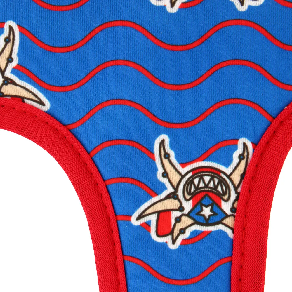 Jibaro Vejigante Mask Dog Harness | Perrandeo Jibaro Pawtriotico Collection
