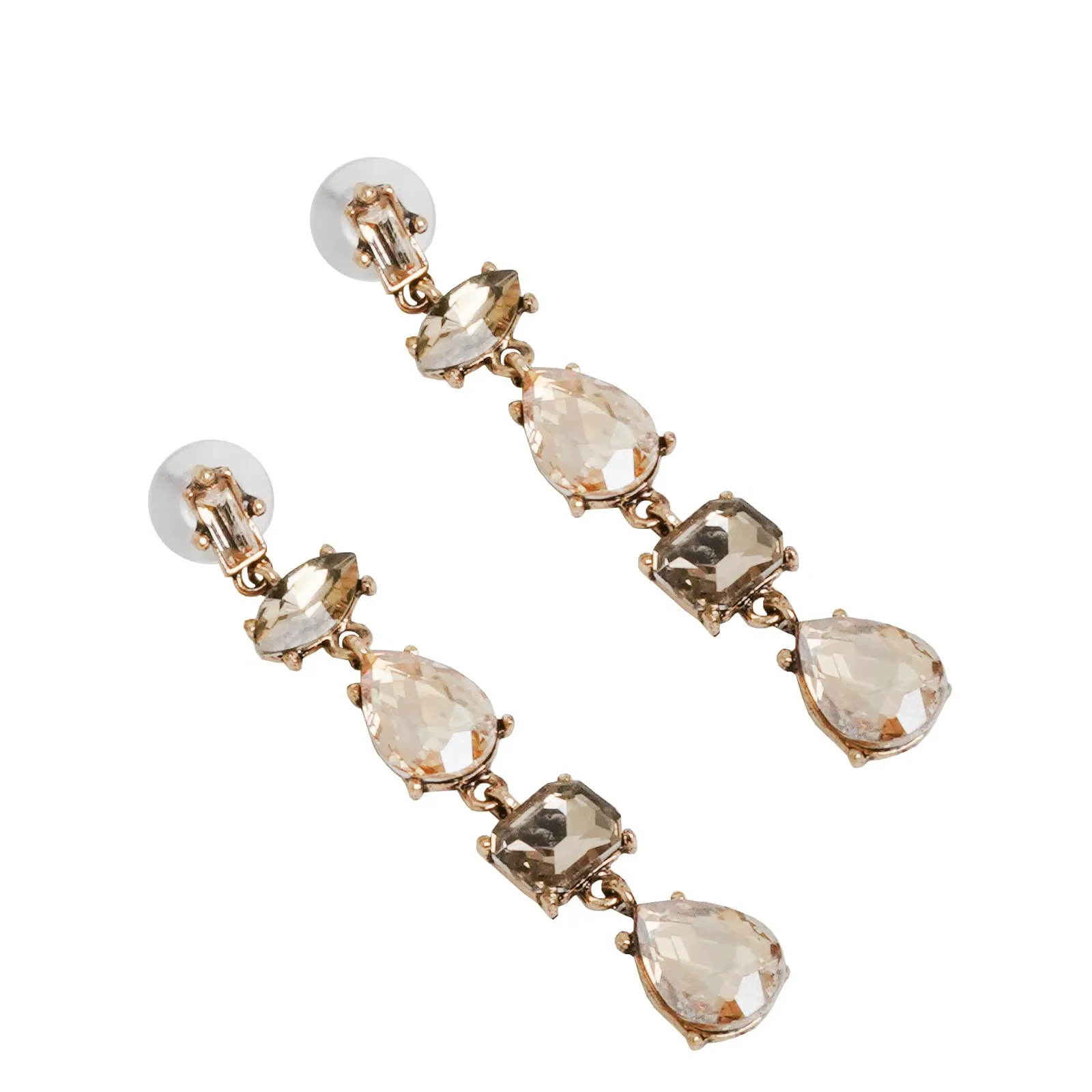 Joker & Witch Lucent Nude Crystal Drop Earrings for Women