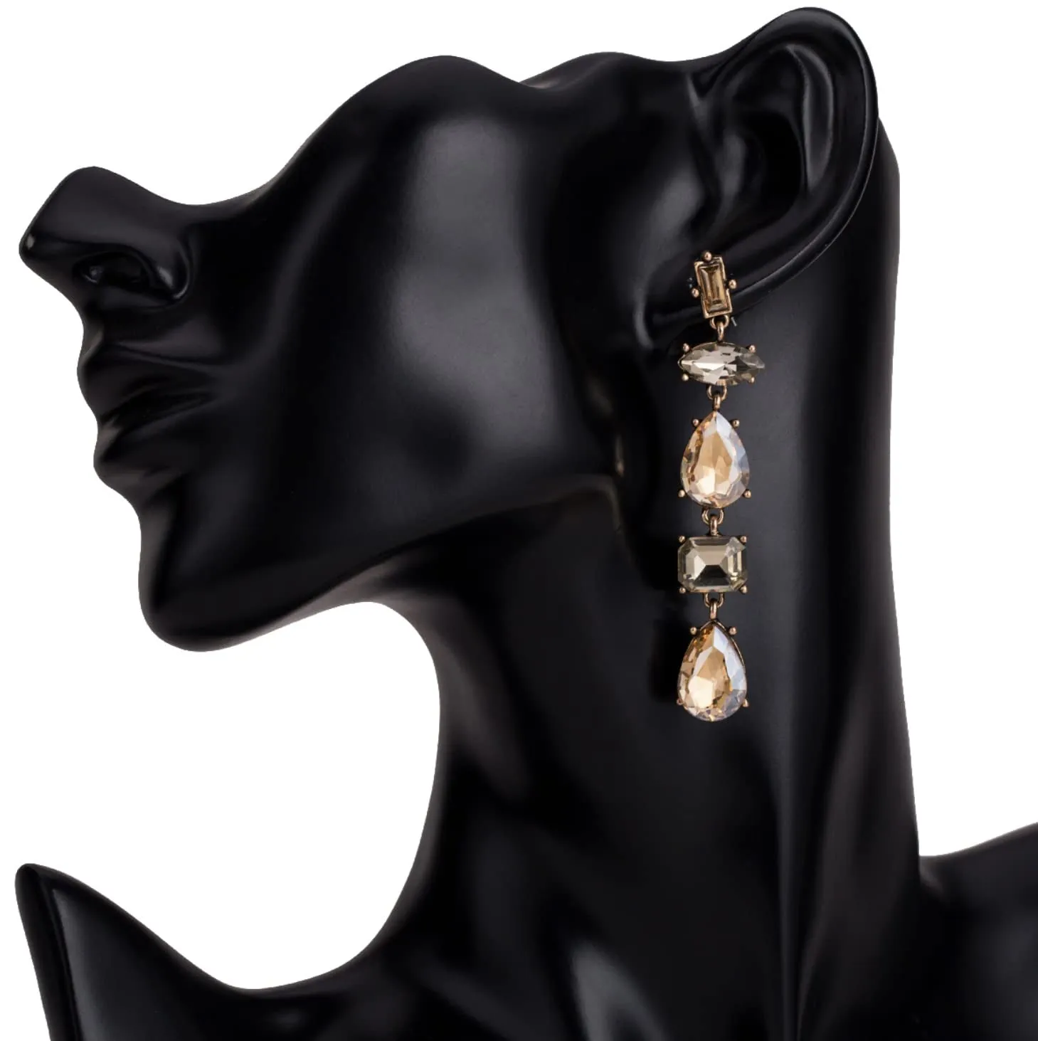 Joker & Witch Lucent Nude Crystal Drop Earrings for Women