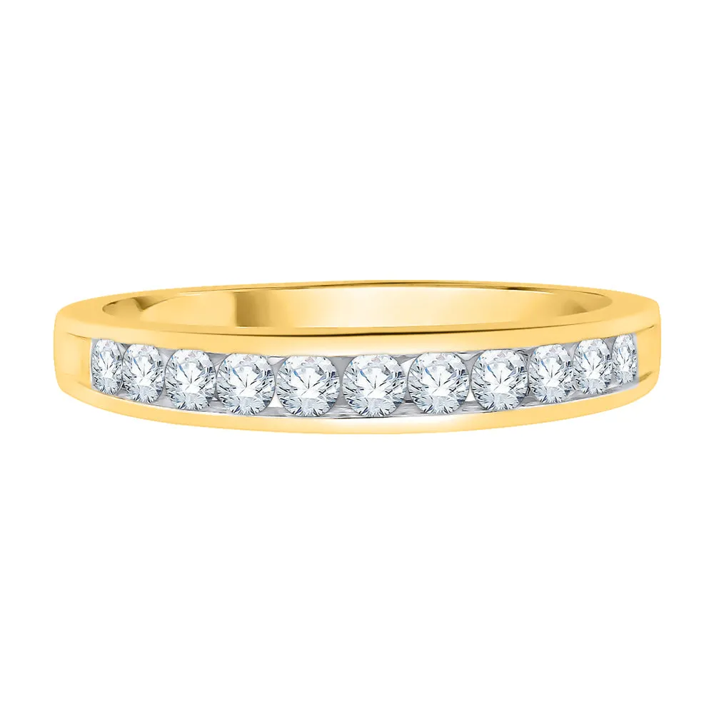 KATARINA Channel Set Diamond Wedding Band (1 cttw)