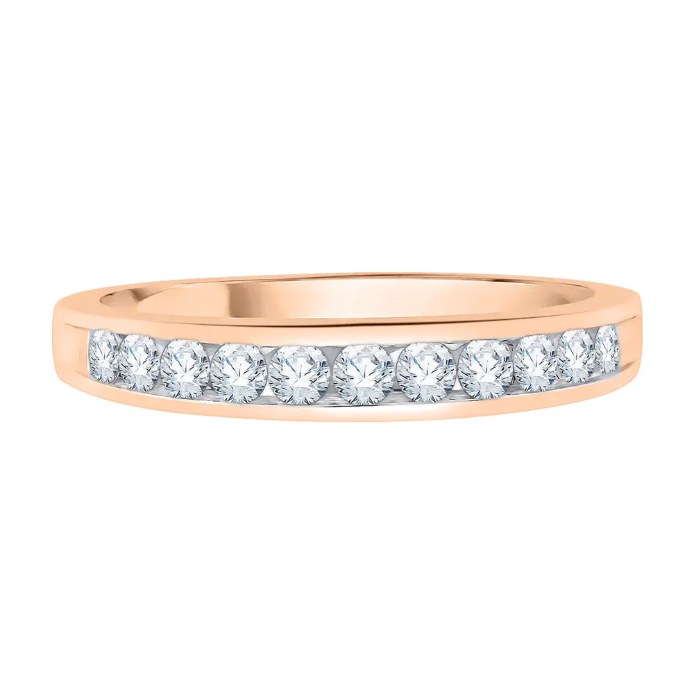 KATARINA Channel Set Diamond Wedding Band (1 cttw)