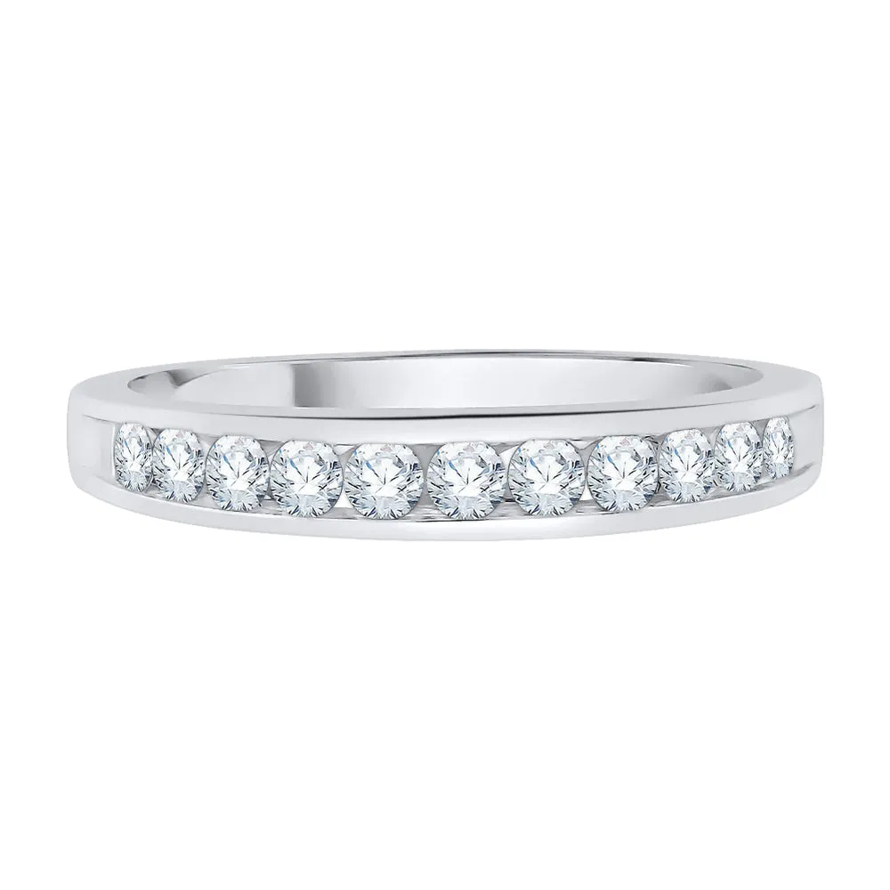 KATARINA Channel Set Diamond Wedding Band (1 cttw)