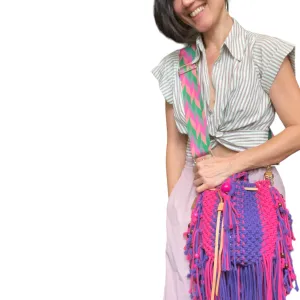 Kiera - Handwoven macrame bucket bag