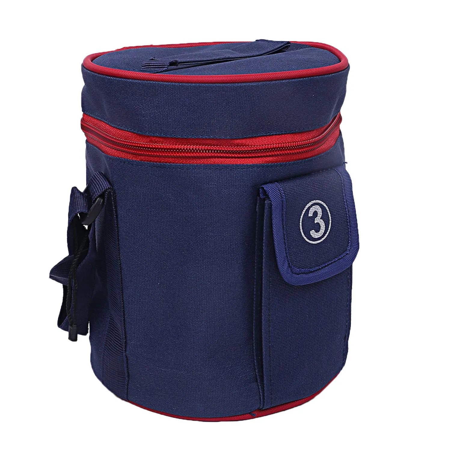 Kuber Industries 2 Piece Canvas Lunch Bag, Blue (Suitable for 3 Compartment)-CTKTC25998