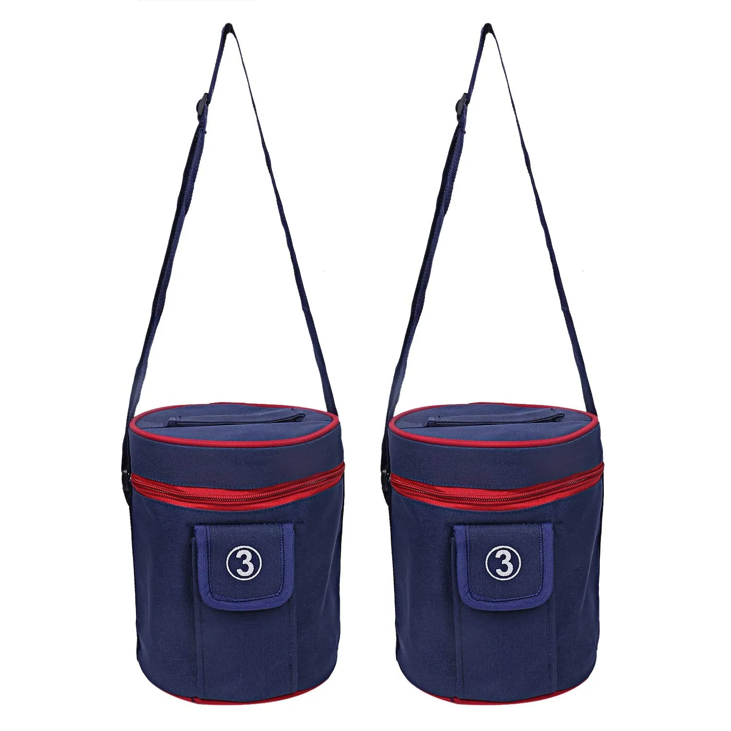 Kuber Industries 2 Piece Canvas Lunch Bag, Blue (Suitable for 3 Compartment)-CTKTC25998