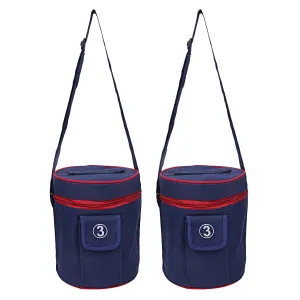 Kuber Industries 2 Piece Canvas Lunch Bag, Blue (Suitable for 3 Compartment)-CTKTC25998