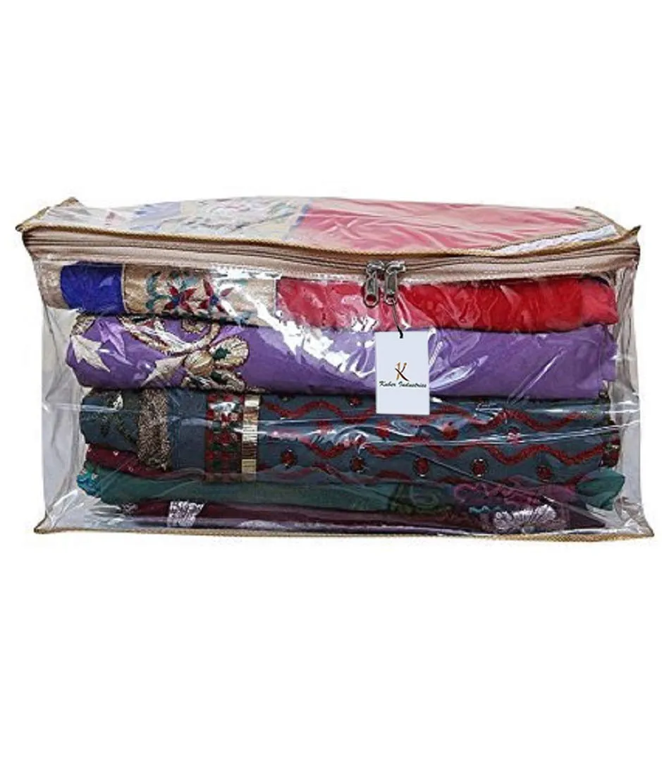 Kuber Industries PVC Saree Bag, Transparent (KI39), Standard