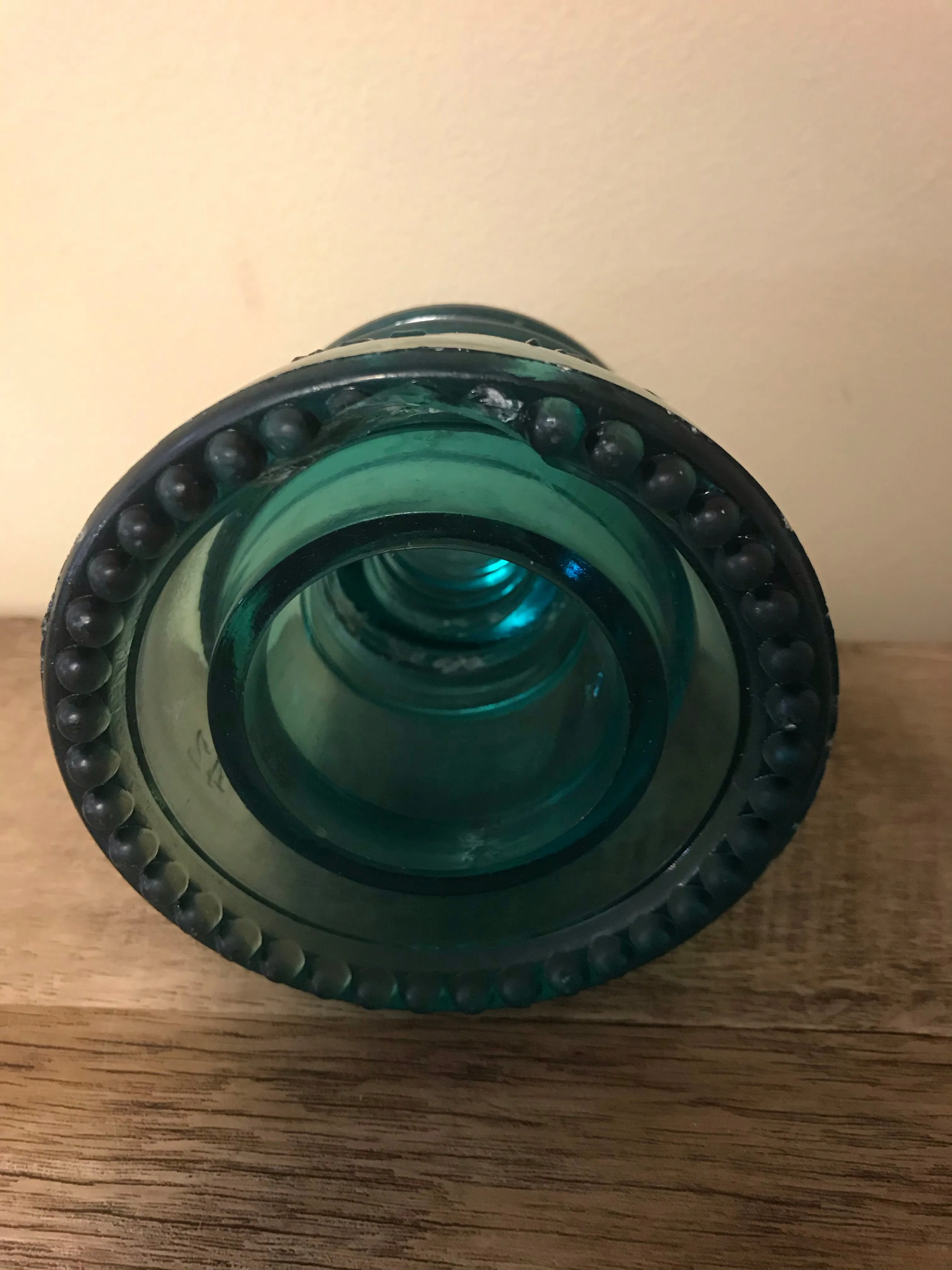 [L] <€€ Vintage Pair Set/2 4” Green Aqua Glass Hemingray USA Railroad Telephone Pole Insulators #40 #42