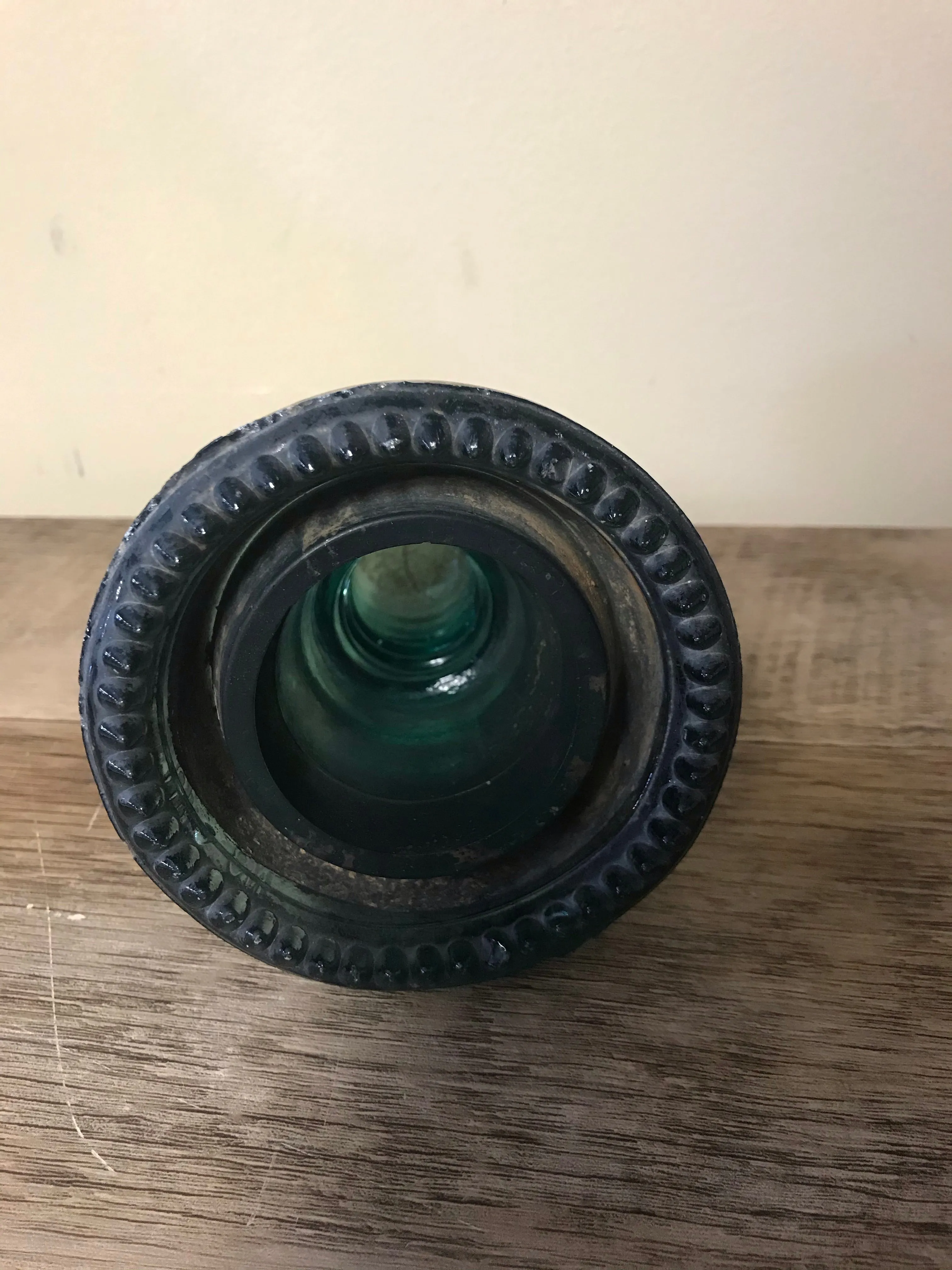[L] <€€ Vintage Pair Set/2 4” Green Aqua Glass Hemingray USA Railroad Telephone Pole Insulators #40 #42