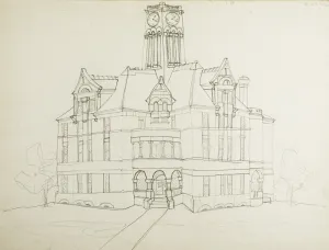 Lee County Texas Courthouse Architectural Drawing