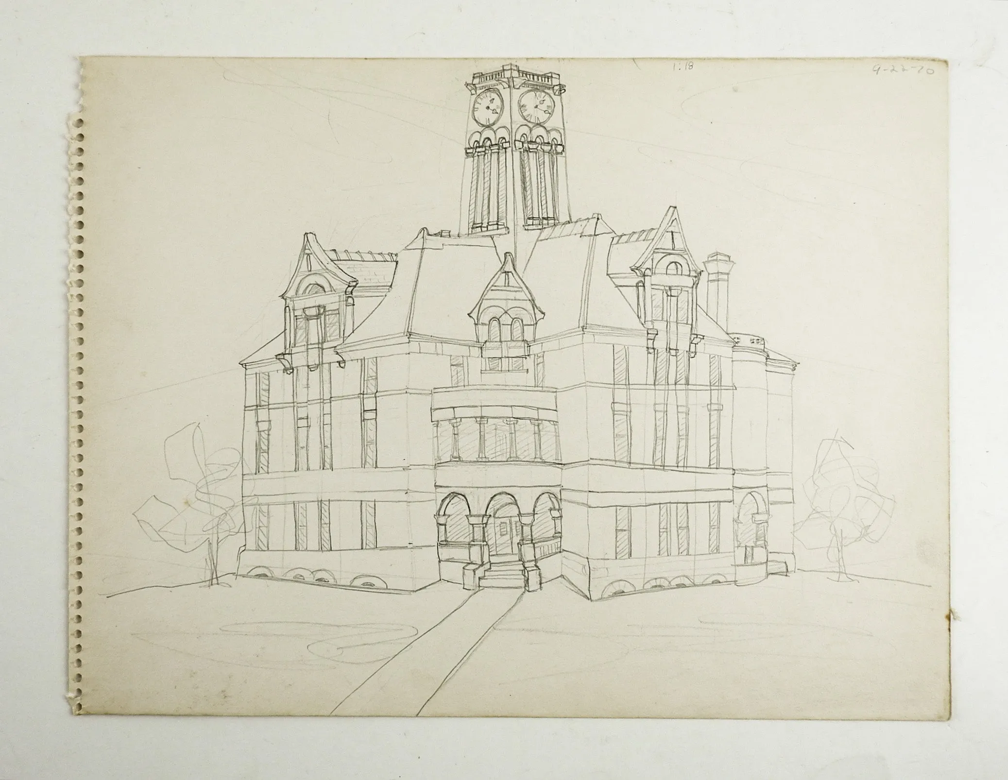 Lee County Texas Courthouse Architectural Drawing