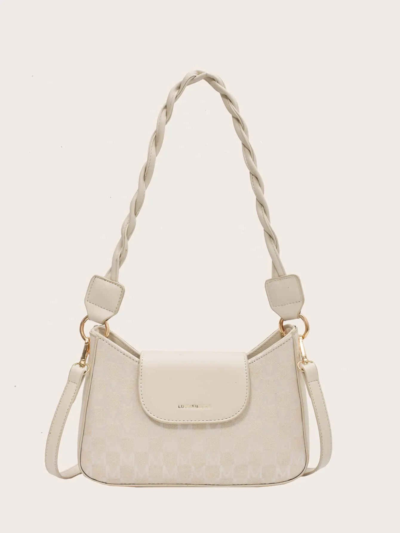 Letter Graphic Baguette Bag