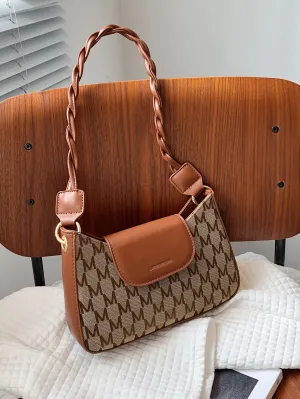 Letter Graphic Baguette Bag