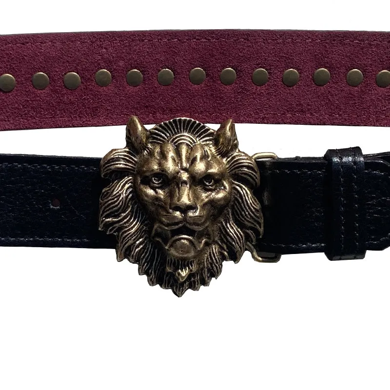 Lion Belt -  Black Studded